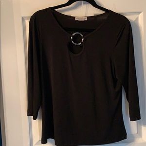 Black blouse with circle cutout